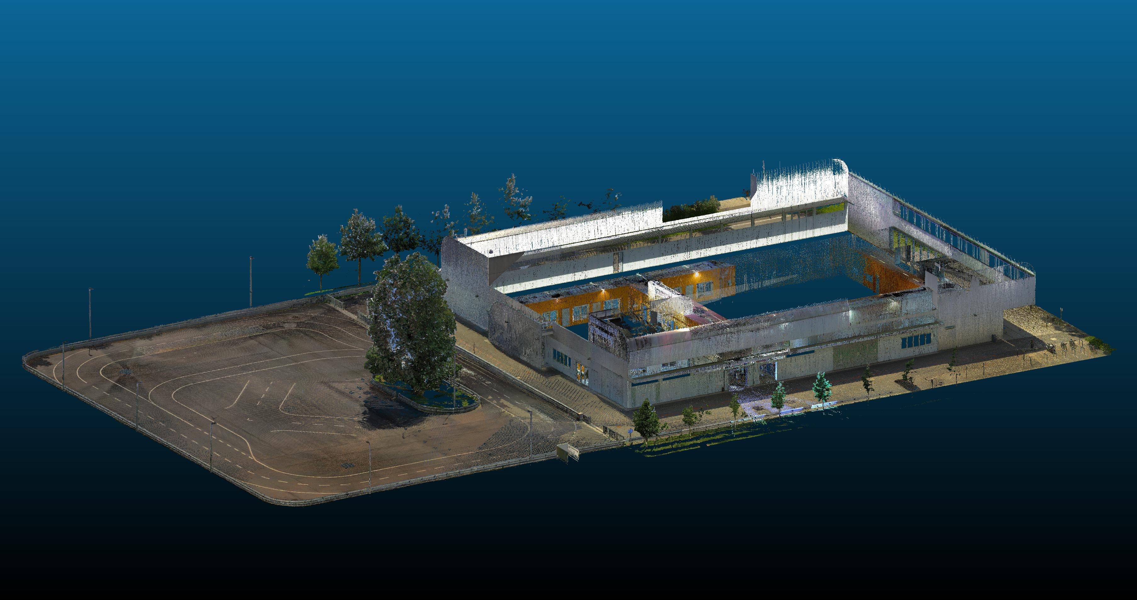 Fusionierte Referenz-3D-Map des HTW-Technikums